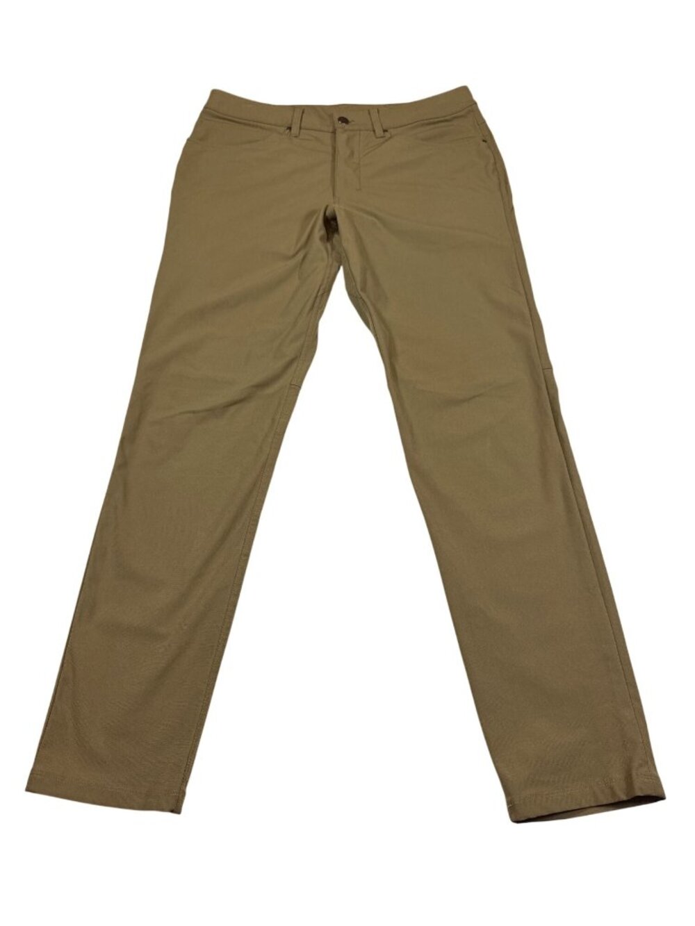Lululemon Mens Slim Fit Tan Casual Pants Button Zipper Closure 17in X 30in (W803